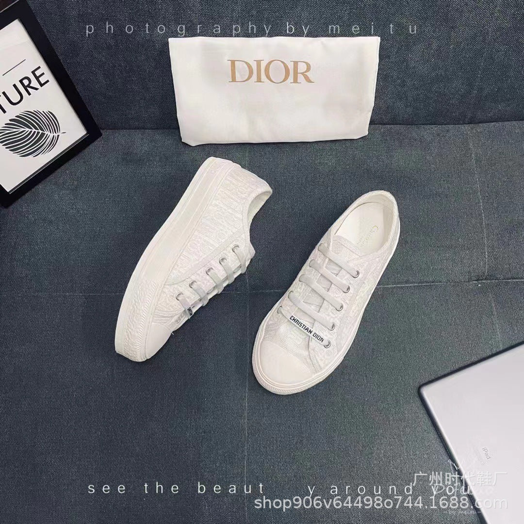 Zapatos de lona bordados con letras altas, zapatos de mujer con plataforma elevada con cordones, zapatos casuales versátiles de flor antigua, zapatos de tapa baja con cordones