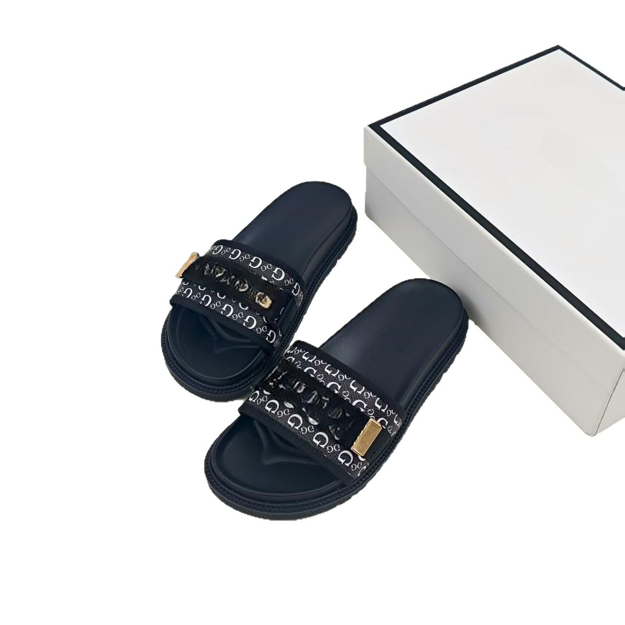 Zapatillas transfronterizas, verano, GUESS, nuevas sandalias de moda europeas de influencers al aire libre, sandalias de marca de moda al aire libre