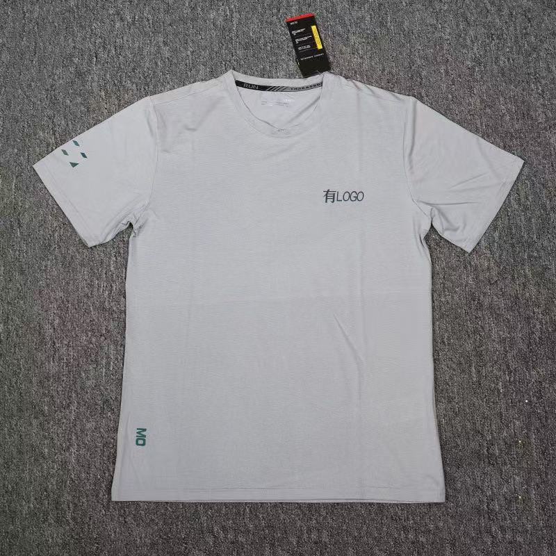 Exportación de marca en stock a Europa, América, Japón, Taiwán, camiseta casual de secado rápido de seda de hielo y manga corta, estilo de verano para hombres