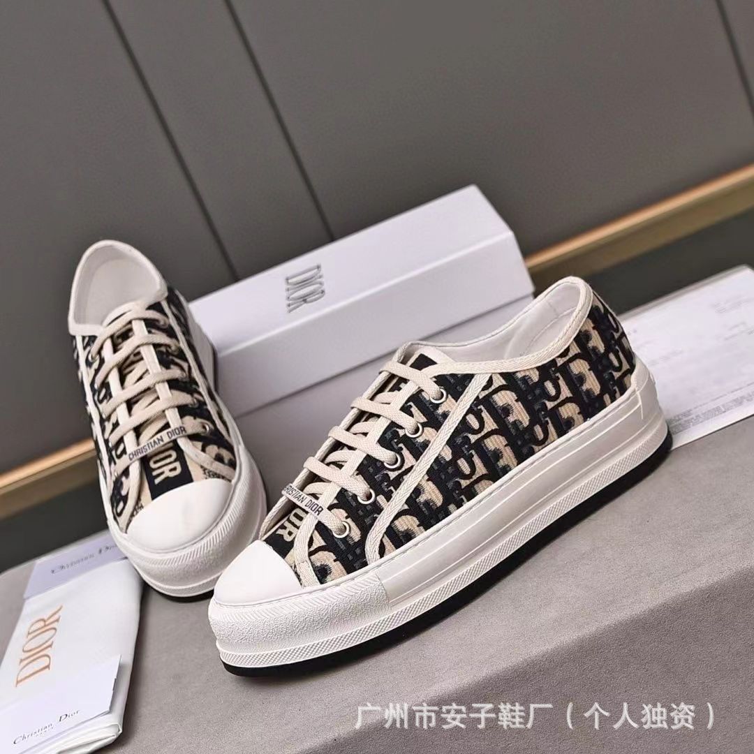 Familia D zapatos planos de mujer de primavera y otoño con letras bordadas, zapatos planos de mujer con cordones resaltados y versátiles, descanso transpirable y conjunto completo de embalaje