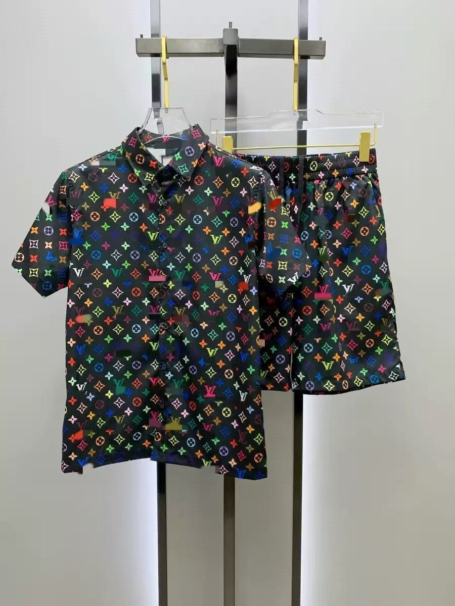 Conjunto Camisa y Pantalón Corto Hombre | Estilo Europeo Verano