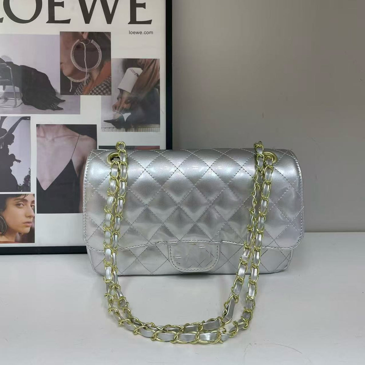 Women's Rhinestone Chain Crossbody Bag | Luxury Fashion | No Box