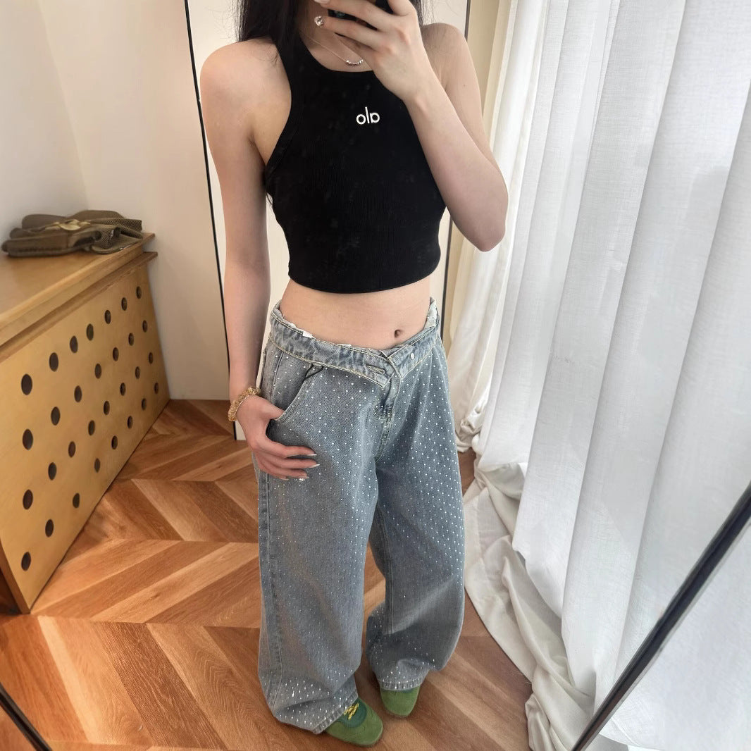 Alo versátil camiseta deportiva deportiva europea y estadounidense de yoga, dopamina deportiva fitness sujetador camisola de punto expuesta para mujer