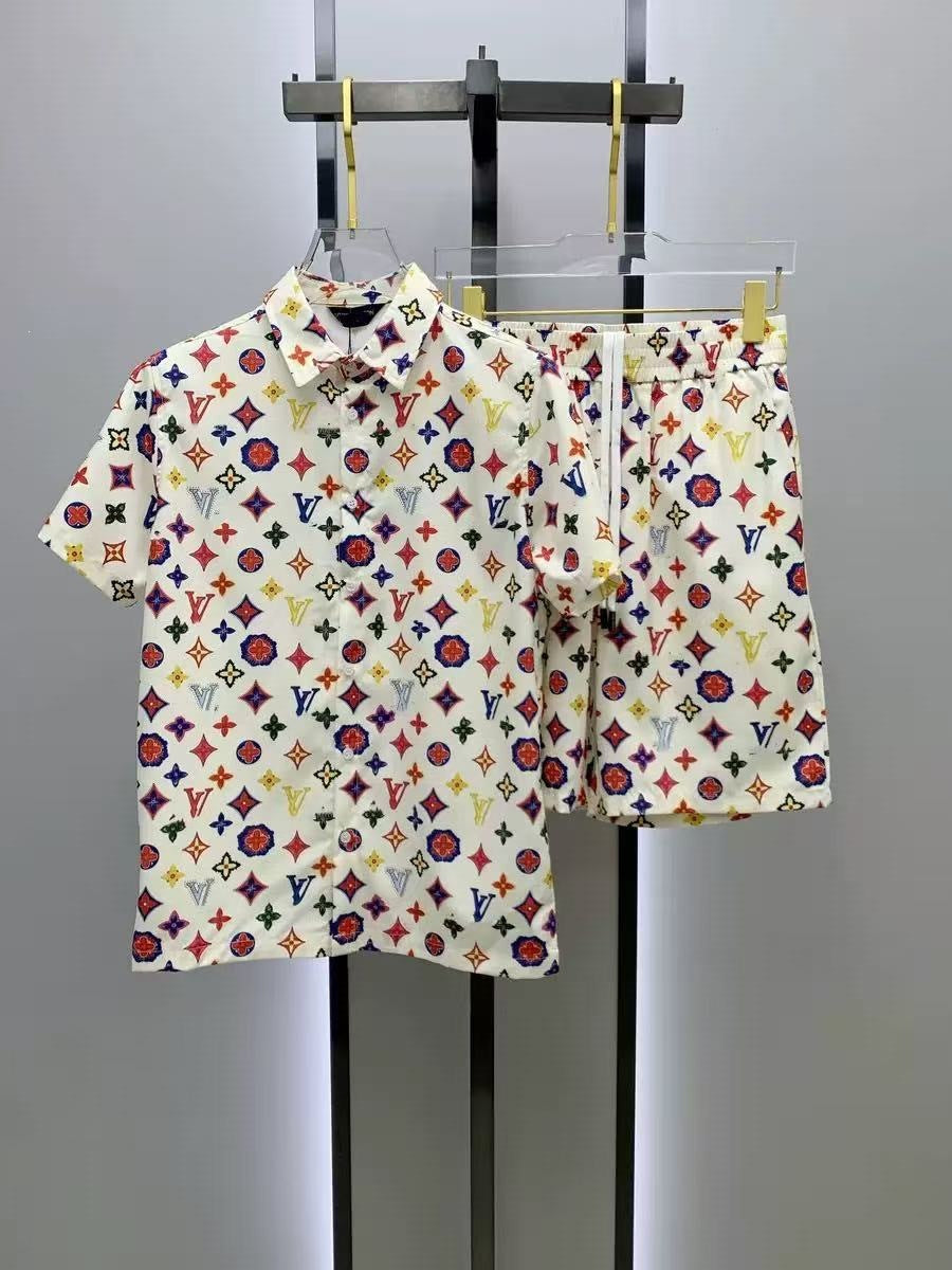Nueva camisa ligera de lujo de cuello de lujo para hombre transfronteriza de verano 2026, pantalones cortos de manga corta, camiseta versátil y a la moda