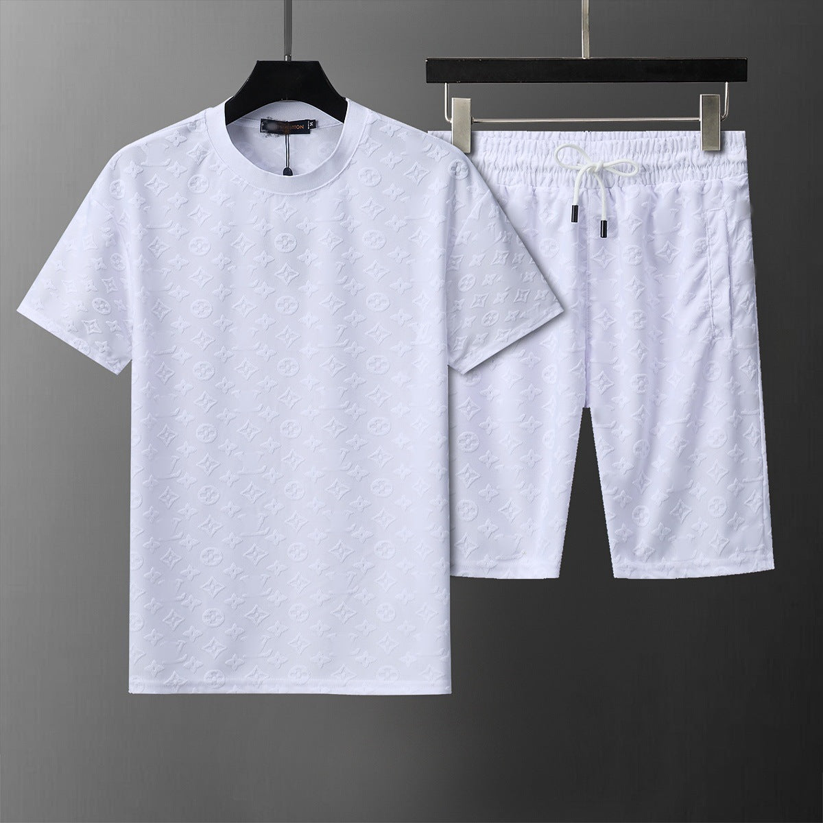 ()25 nuevos pantalones cortos B familia G Jacquard Moda casual Traje de comercio exterior para hombres y mujeres Trajes de primavera para hombre