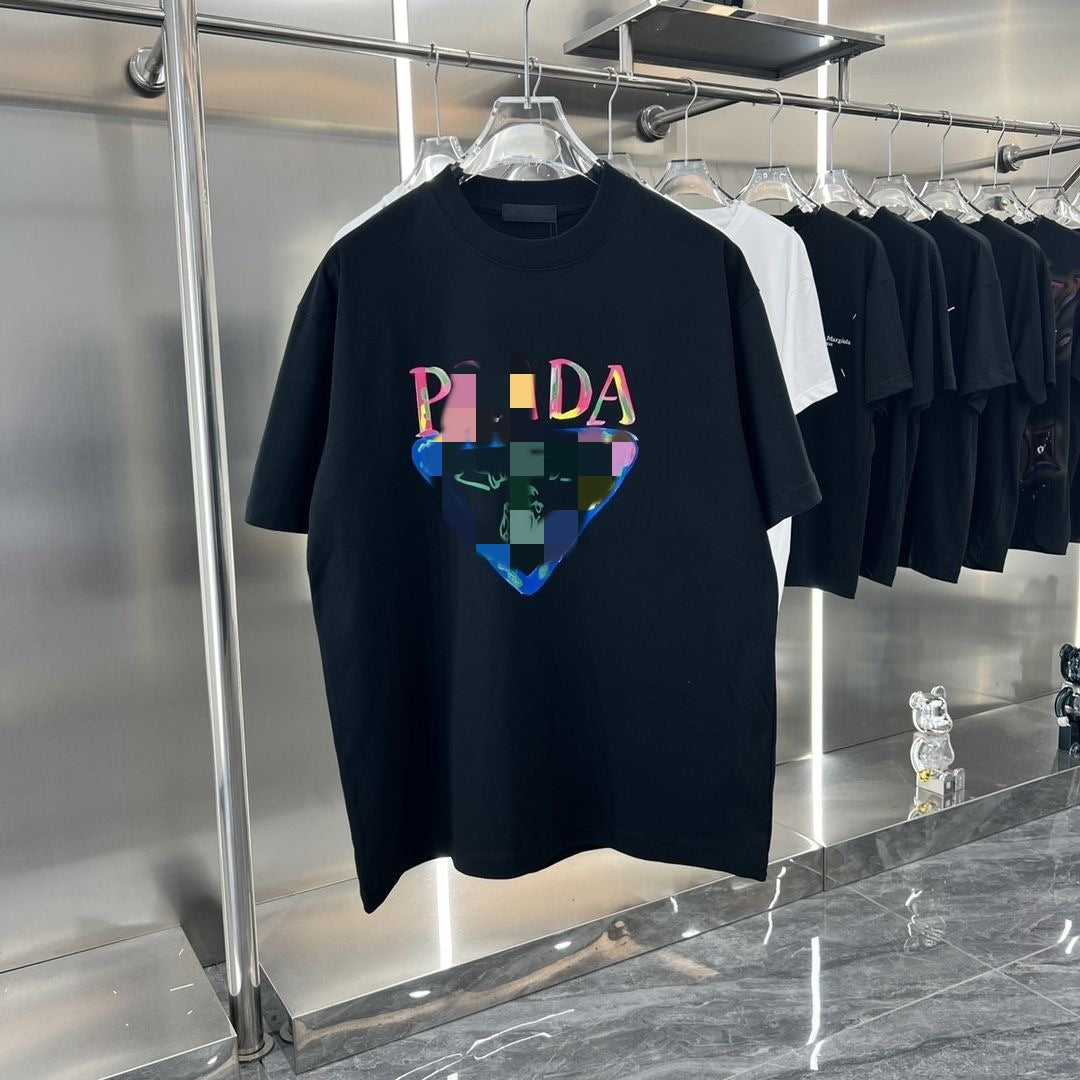 Camiseta unisex de manga corta de 260g de algodón puro de 260g con etiqueta triangular y camiseta de 260g disponible para dropshipping