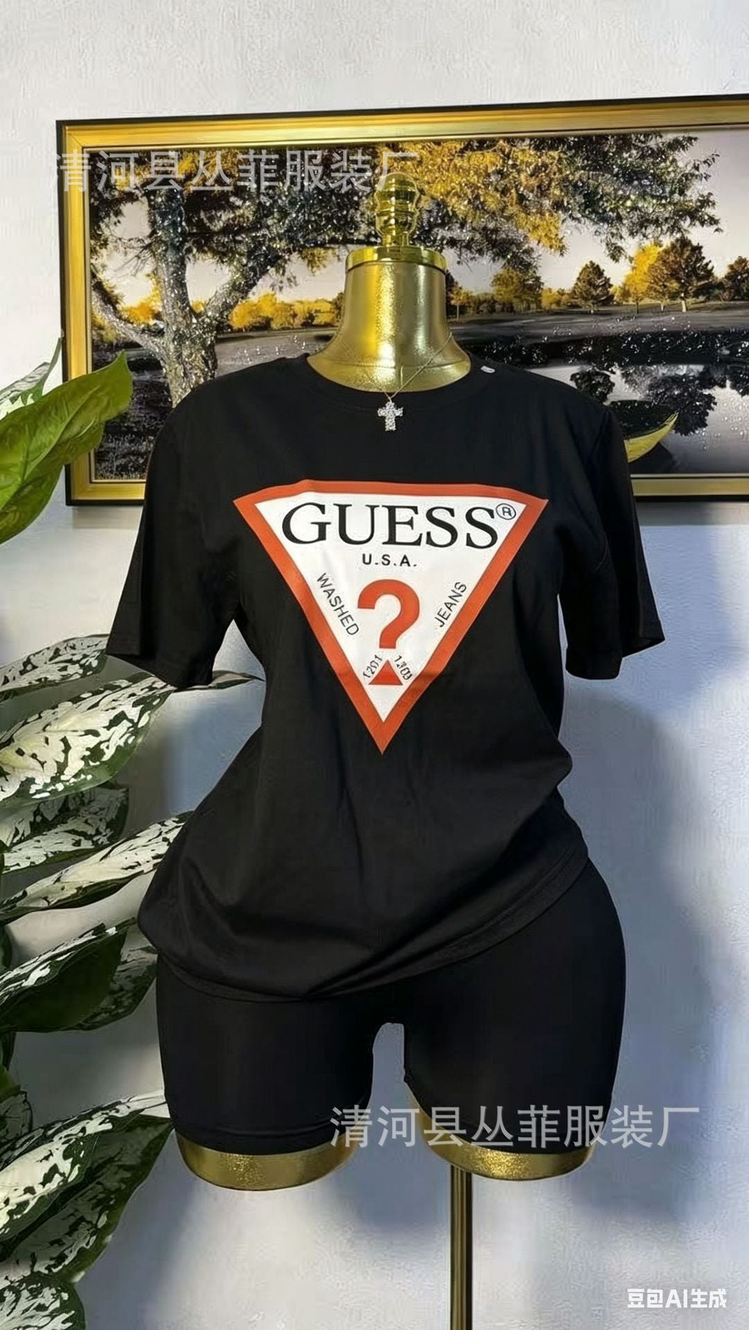 Camiseta europea de algodón transfronteriza, nueva al estilo europeo y americano, camisa versátil de algodón puro de media manga, camiseta de verano, estampado perezoso