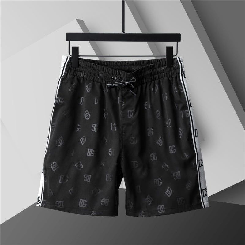 Nuevos pantalones cortos 3D transfronterizos para verano, pantalones cortos de playa de cinco puntas con cinturón, ropa masculina, unisex, versátil y transpirable, estilo británico de moda en comercio exterior