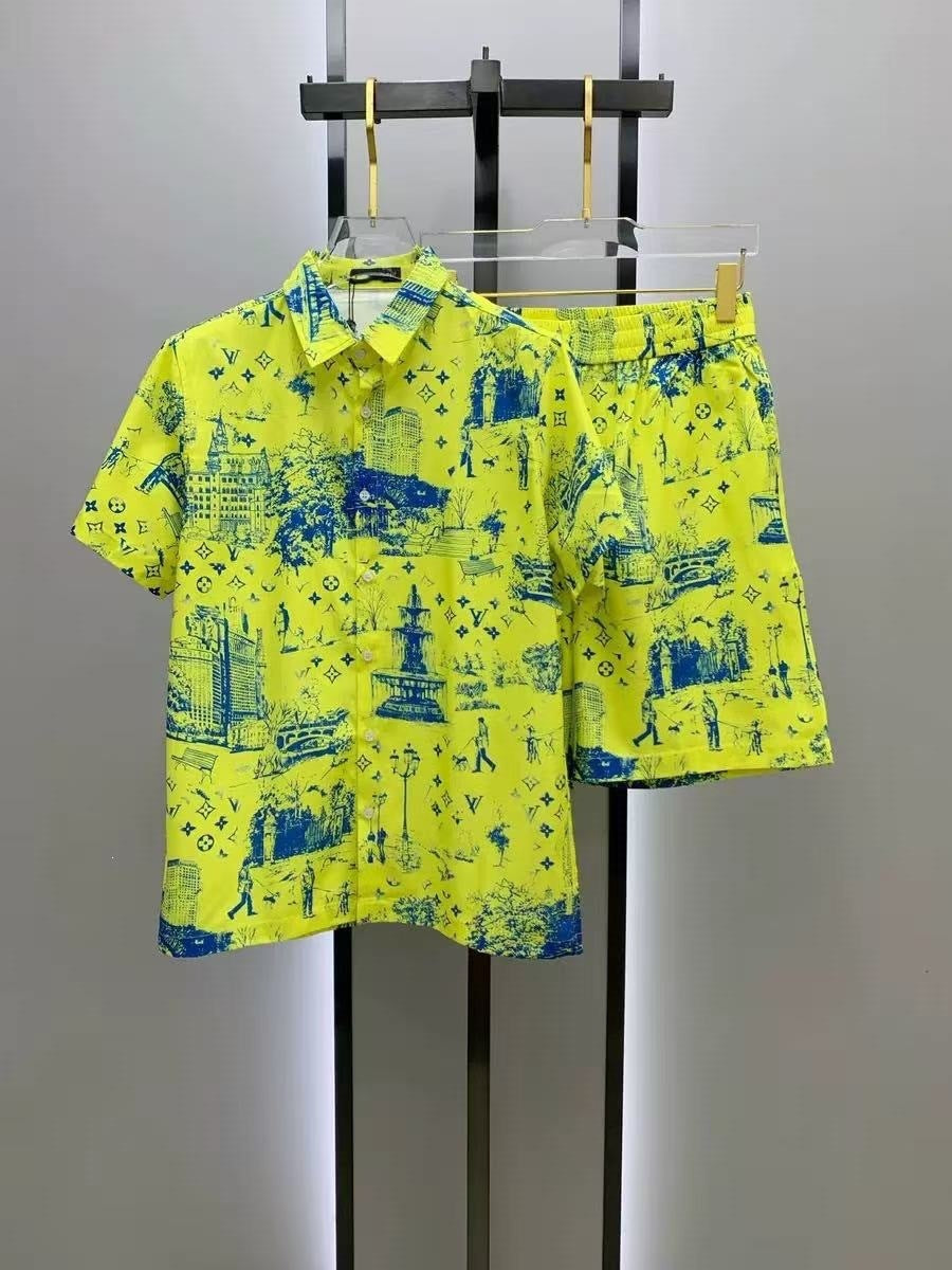 Conjunto Camisa y Pantalón Corto Hombre | Estilo Europeo Verano