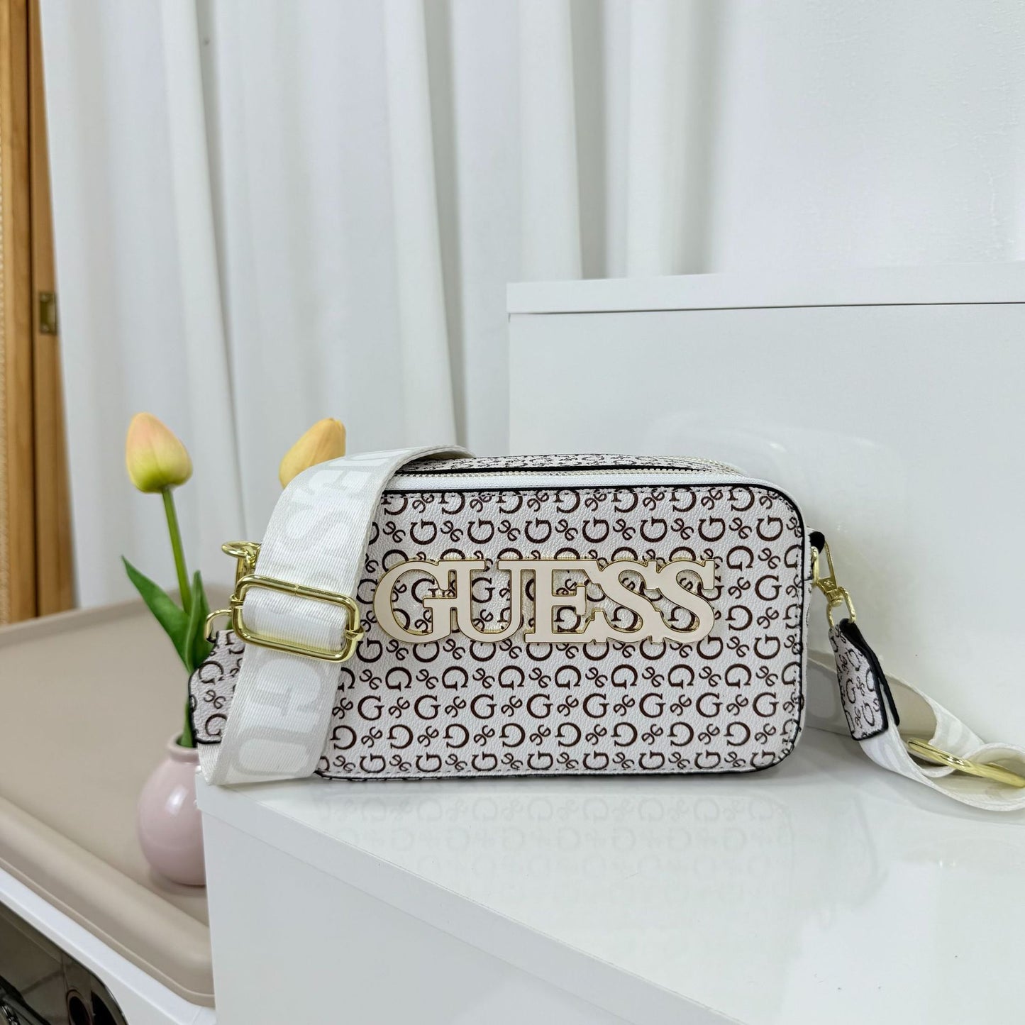 Bandolera Cámara Premium | Doble Cremallera Marca en Relieve