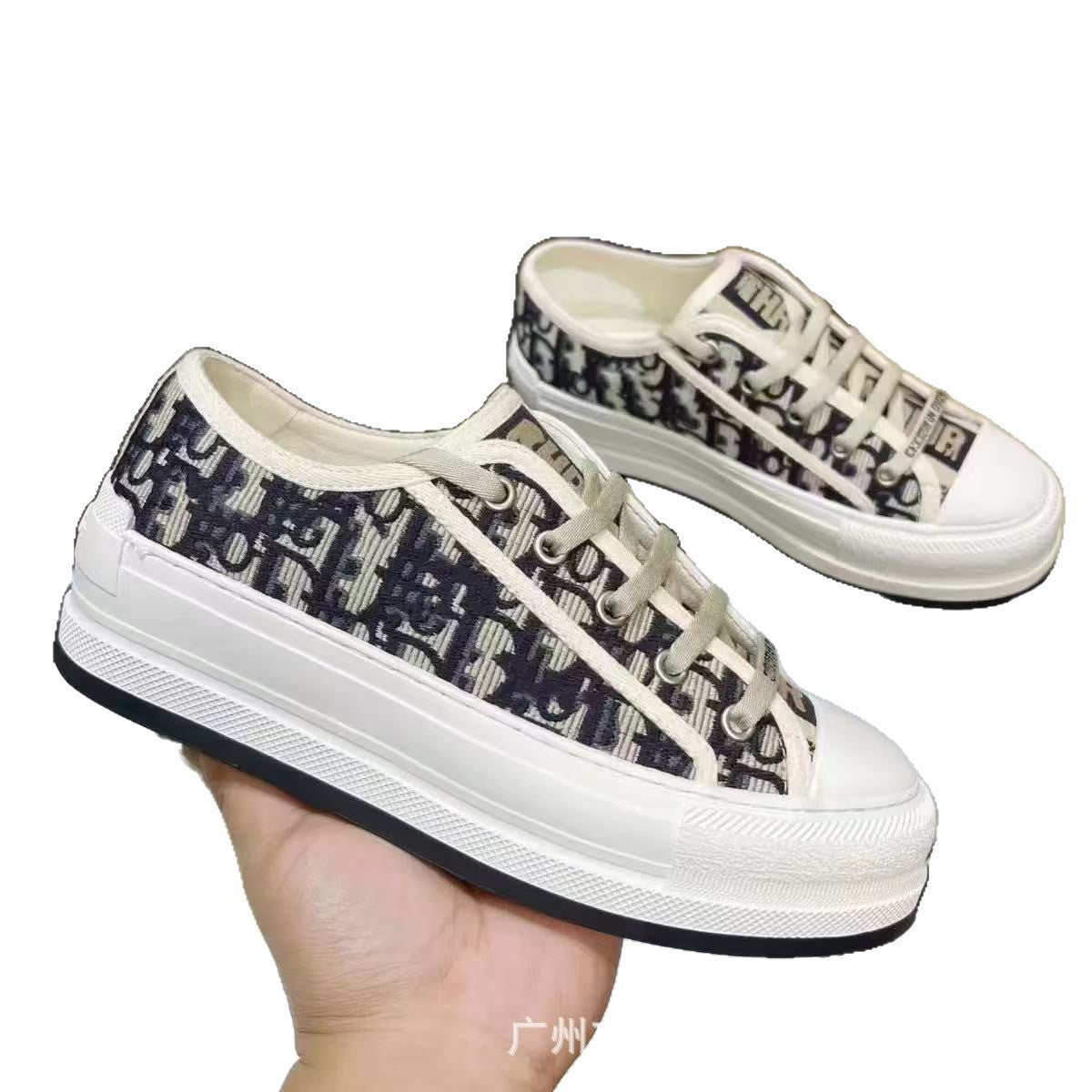 Familia D zapatos planos de mujer de primavera y otoño con letras bordadas, zapatos planos de mujer con cordones resaltados y versátiles, descanso transpirable y conjunto completo de embalaje