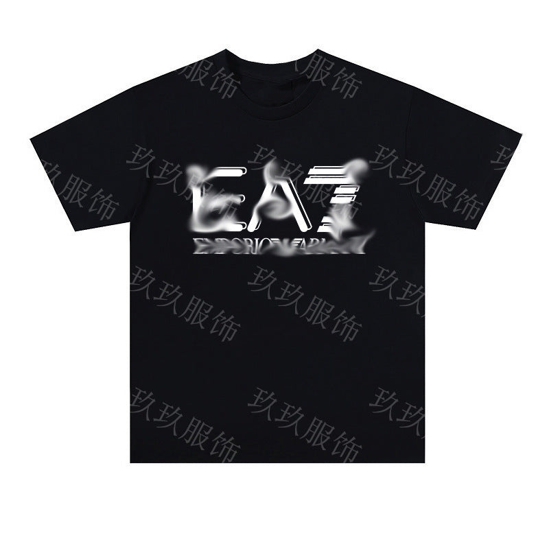 Nueva camiseta transfronteriza de manga corta con letras con letras casual y suelta de algodón puro para mujeres en la calle dropshipping