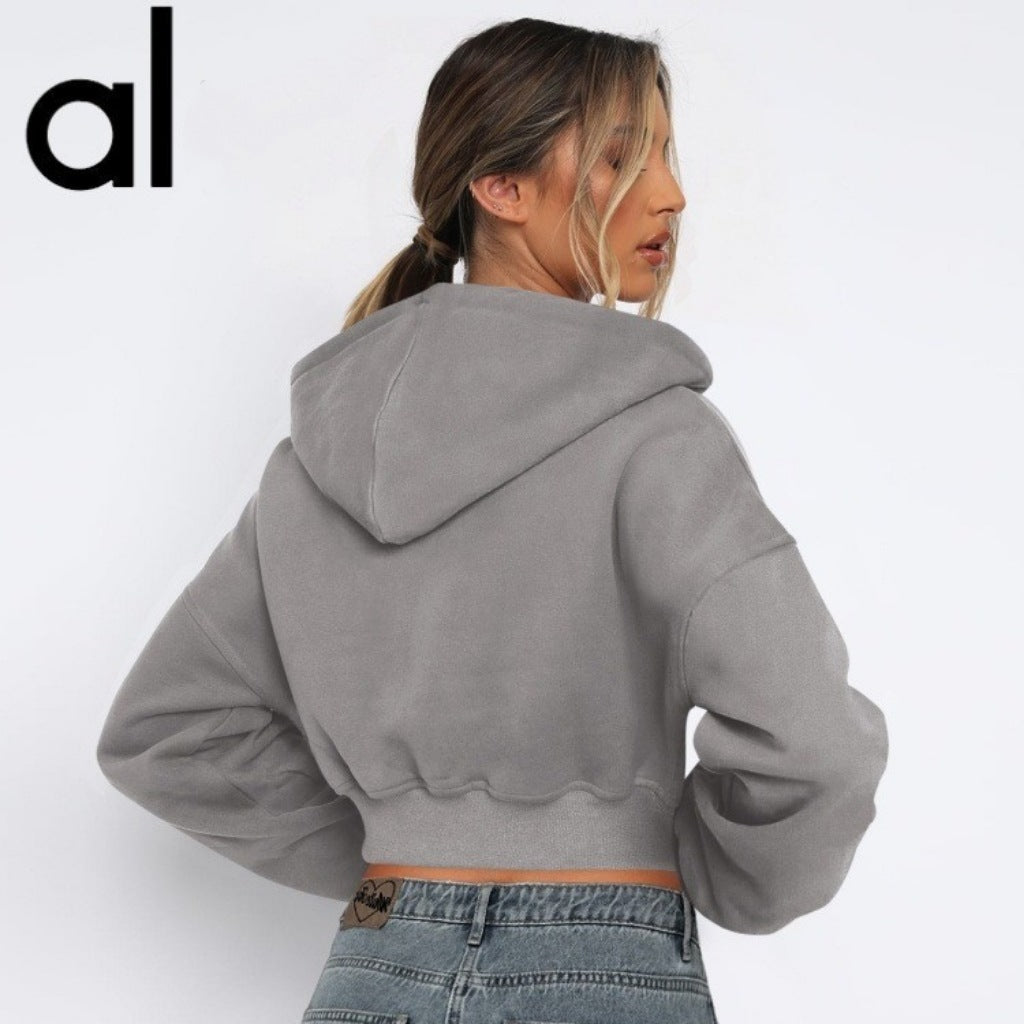 Women's Cropped Hoodie AL 2026 | Hood And Zipper