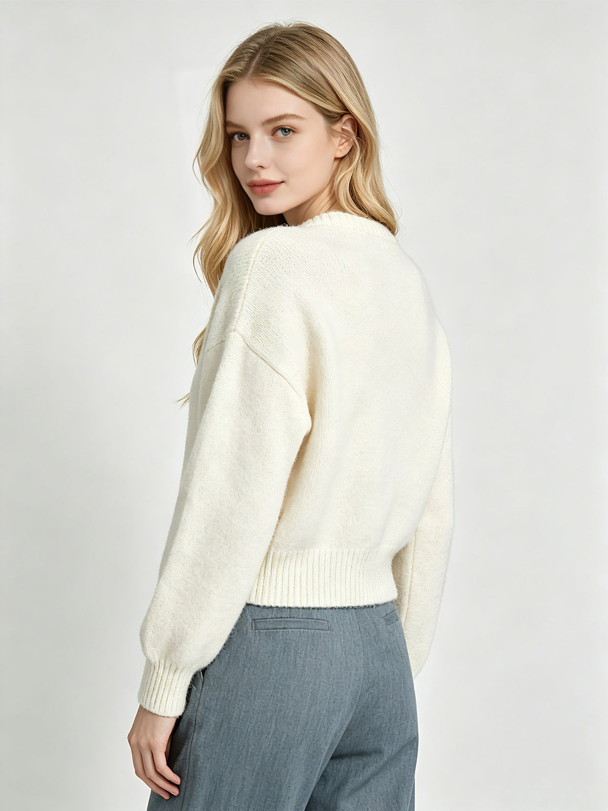 Drop Shoulder Jacquard Sweater CE | Autumn Winter