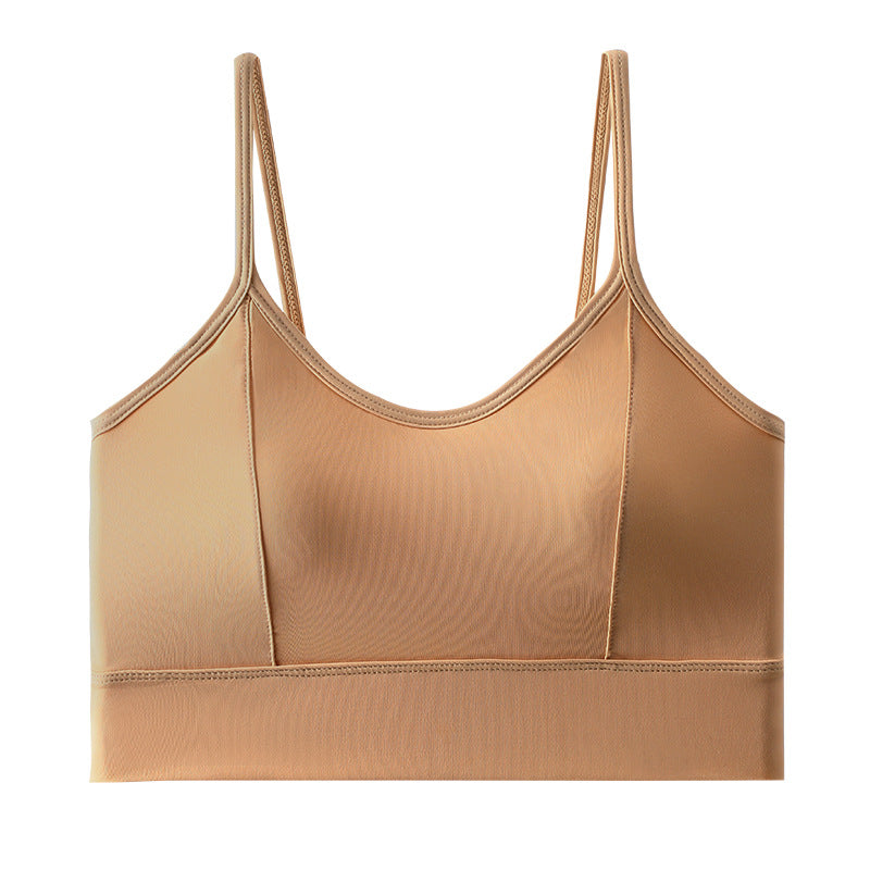 Sujetador de espalda de seda hielo precioso, pechos pequeños que muestran grandes almohadillas gruesas, sujetadores deportivos con tirantes sexys, envolventes de mujer, finos de verano