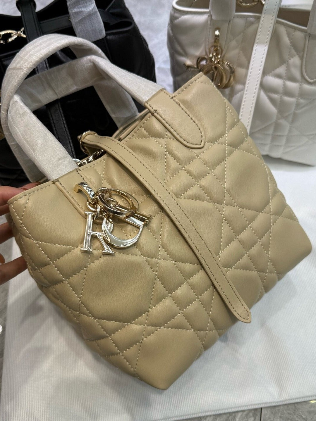 D 2026 Bucket Bag | Quilted Shoulder | No Box