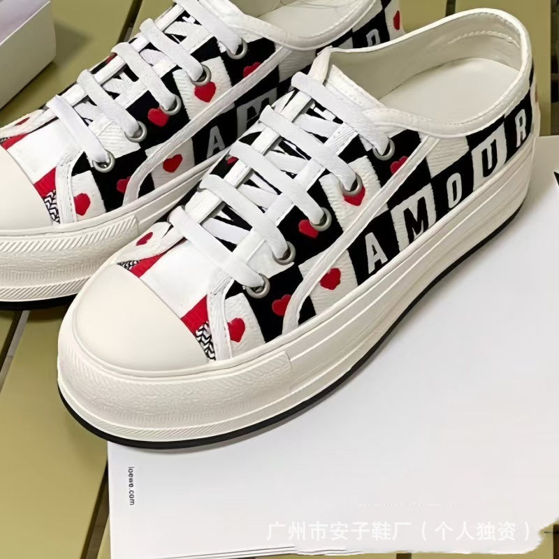 Familia D zapatos planos de mujer de primavera y otoño con letras bordadas, zapatos planos de mujer con cordones resaltados y versátiles, descanso transpirable y conjunto completo de embalaje