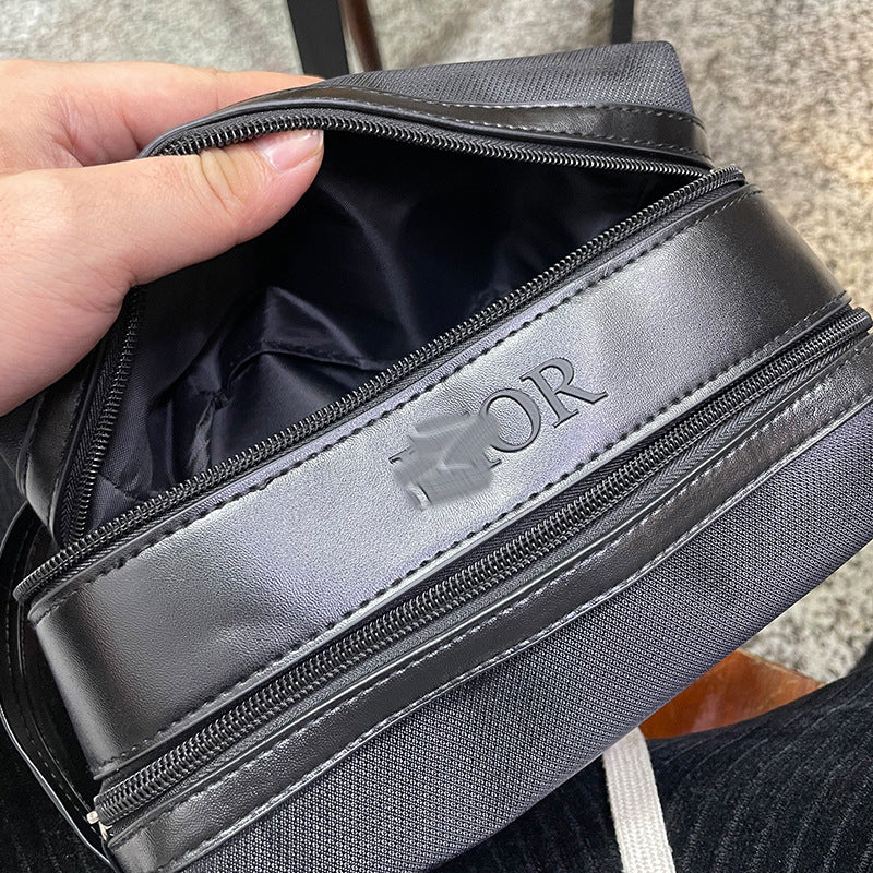 Bolsa de maquillaje Dijia para hombres y mujeres, neceser de aseo para hombres y mujeres, separación seca y húmeda, bolsa de transporte de doble capa de gran capacidad, para llevar a mano, mano a mano en dos colores
