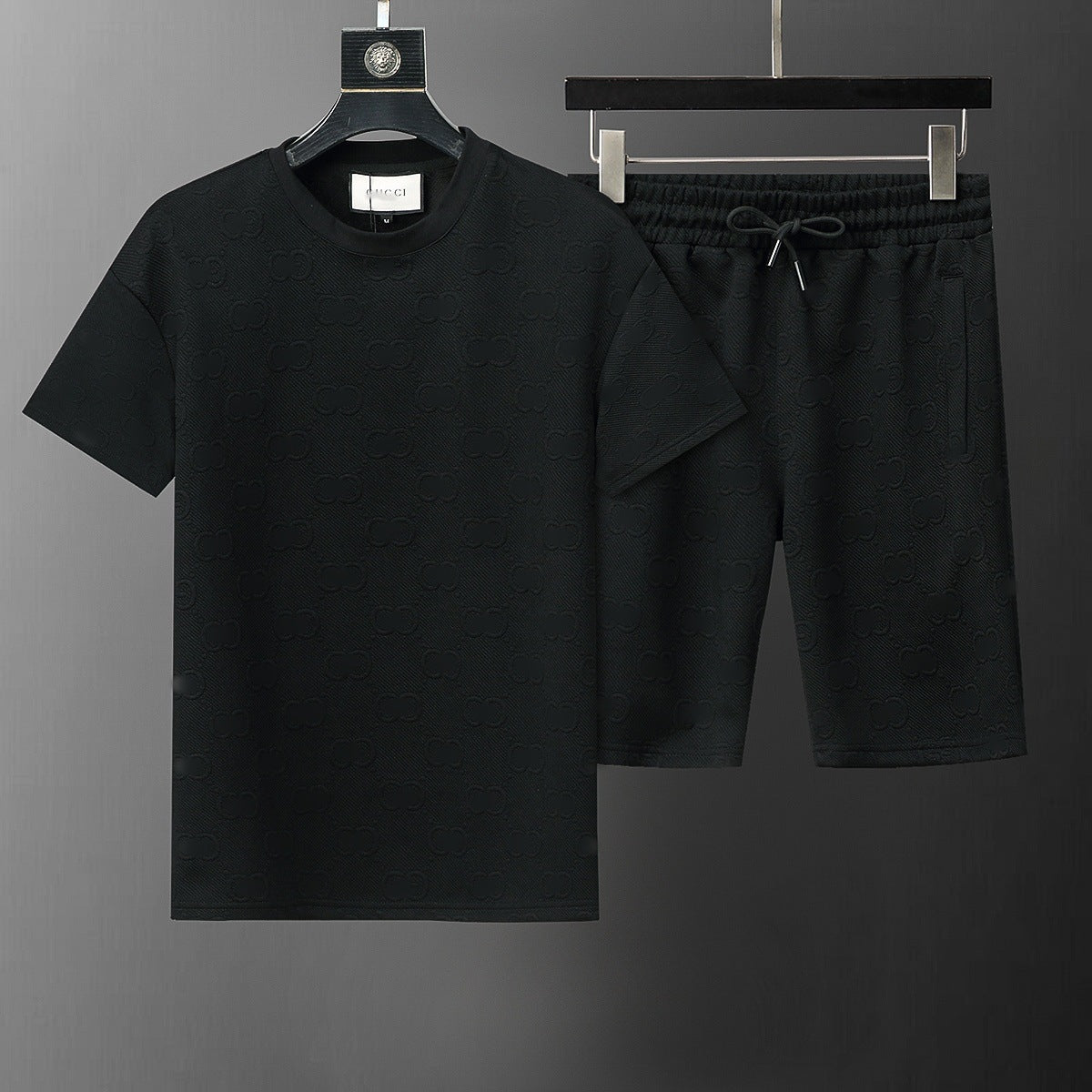 ()25 nuevos pantalones cortos B familia G Jacquard Moda casual Traje de comercio exterior para hombres y mujeres Trajes de primavera para hombre