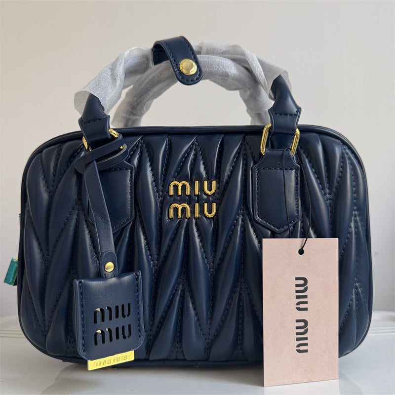 Women's Boston Bag MM | Pleated Design | No Box