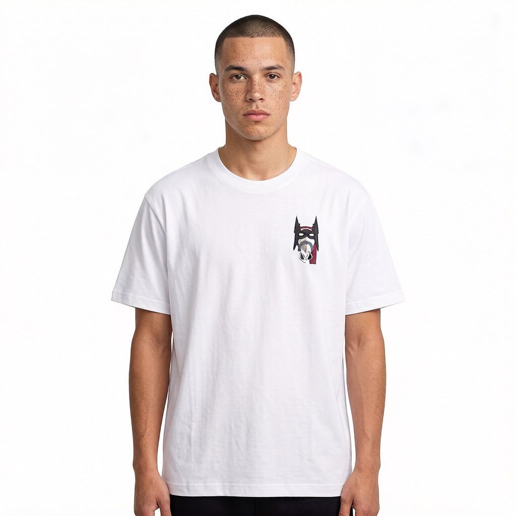 Camiseta H | Bordado Y Cuello Redondo