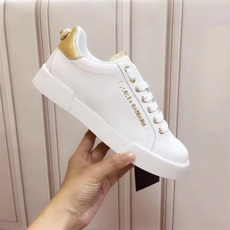Zapatillas casuales de cuero hombre familia DG | Velcro blancas versátiles