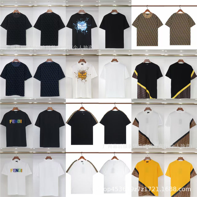 Versión correcta de la tendencia de lujo de París B: 26SS nuevo bordado unisex con cuello redondo, camiseta de algodón de manga corta y manga corta, comercio exterior