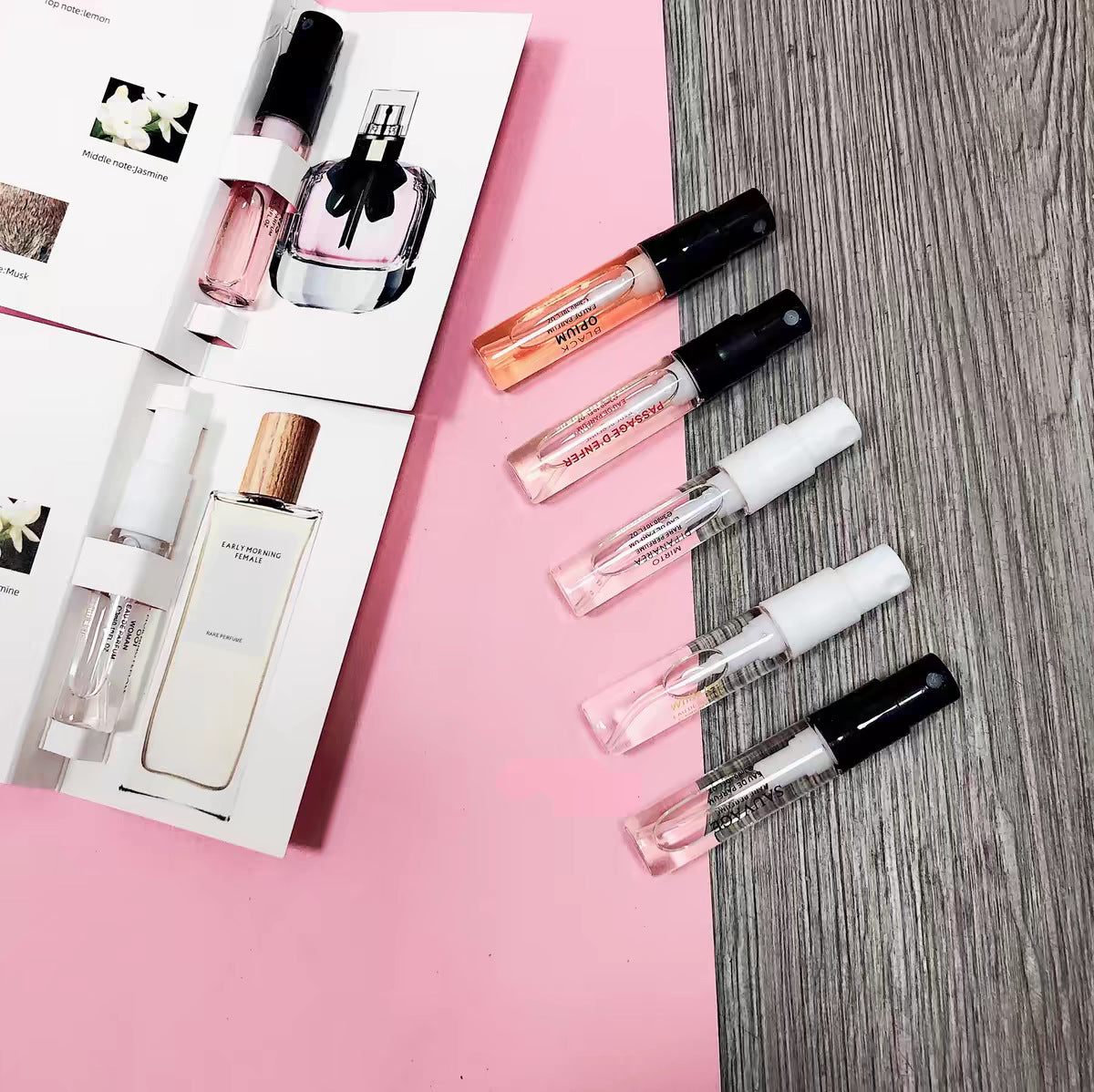 Muestra genuina de 2ml de perfume inglesa para tarjeta, fragancia de prueba para hombres y mujeres, fragancia ligera de larga duración, emisión en directo portátil de mercado nocturno, aprobación del fabricante