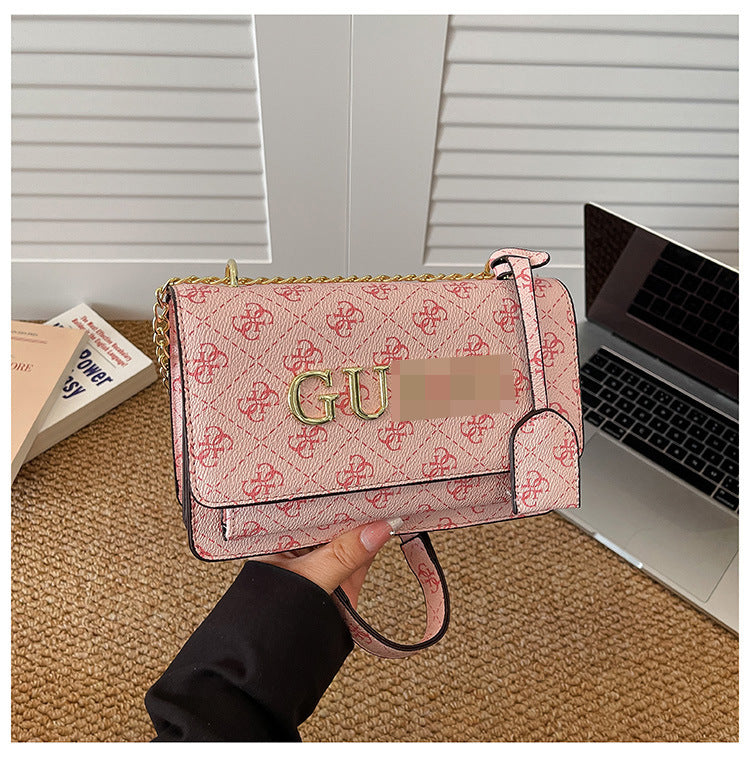 Bolso de diseño de nicho con estampado de letras 2026 para las manos cruzadas de un solo hombro de cadena de moda y muy de moda