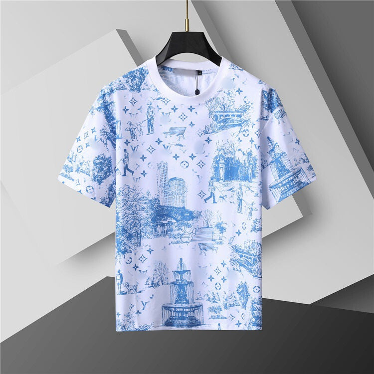 Versión correcta de 2026 de la nueva camiseta ligera de lujo de verano, camiseta de manga corta de cuello redondo y versátil para hombres y mujeres, países extranjeros de Europa y Estados Unidos