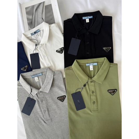 Polo Hombre Manga Corta | Logo Metálico Triangular | Clásico Casual
