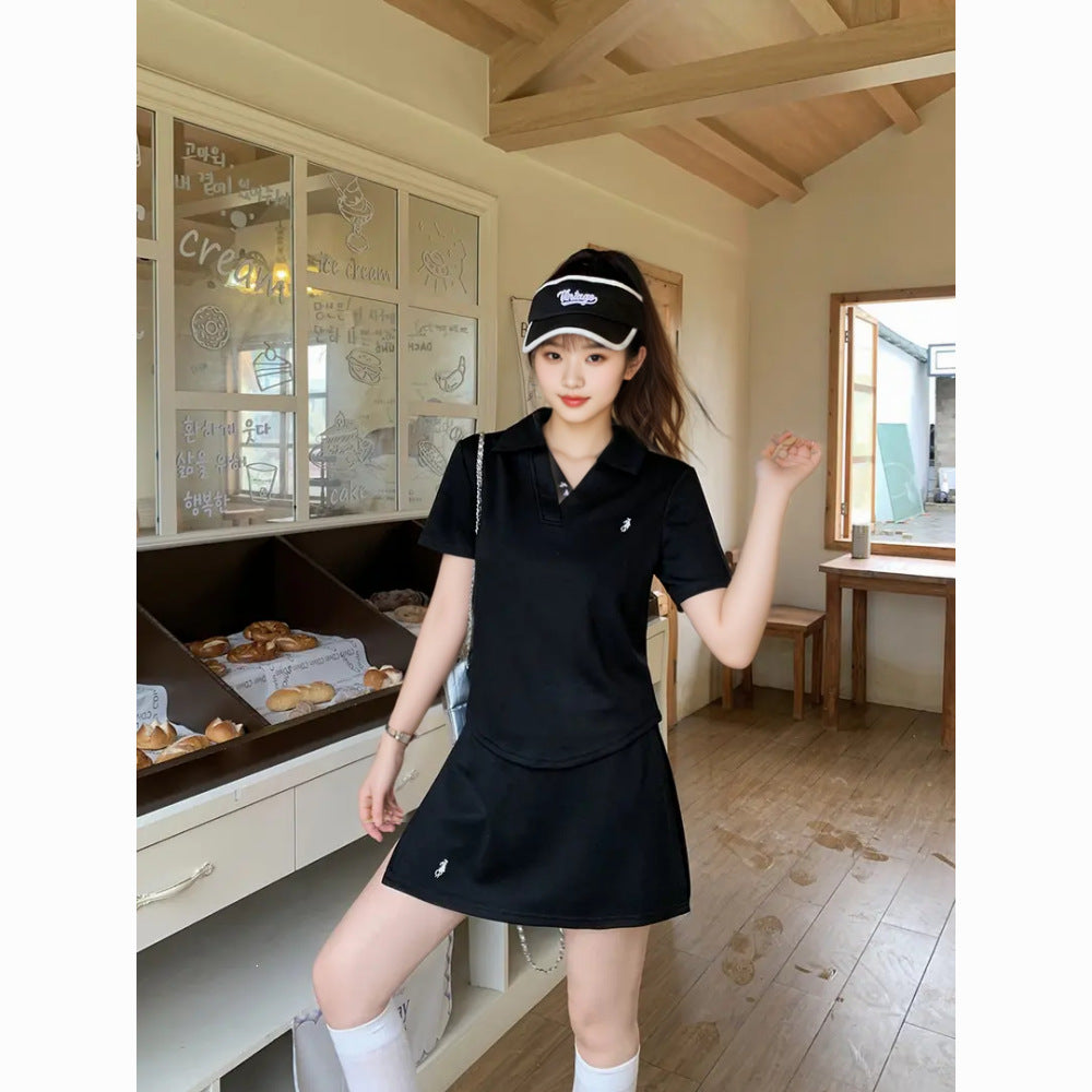Ropa de mujer: conjunto casual casual de primavera de talla grande, cobertura suelta de verano para mujer, top chic de color sólido+