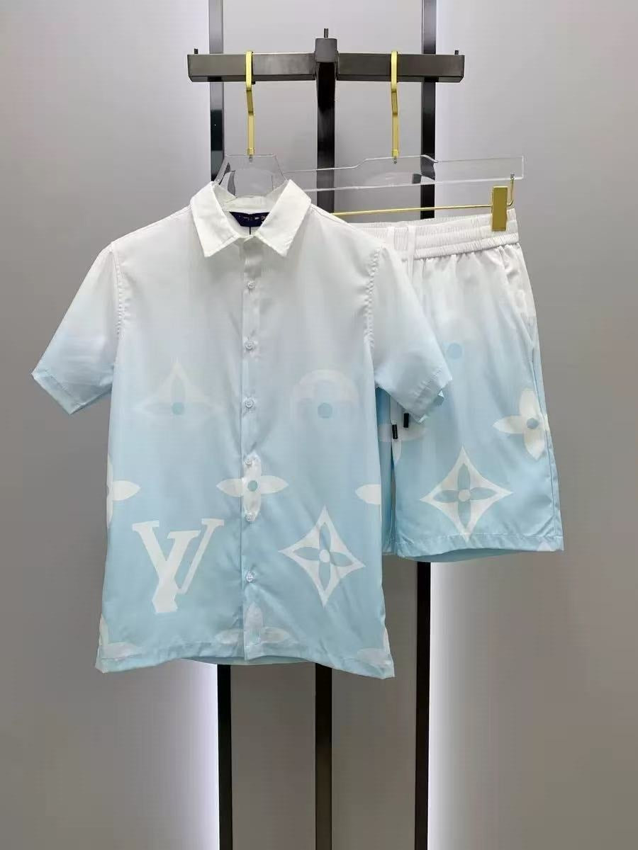 Conjunto Camisa y Pantalón Corto Hombre | Estilo Europeo Verano