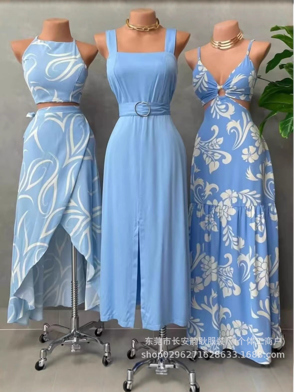 Comercio exterior, exportación, moda mayorista para damas visten con trece líneas de fuentes