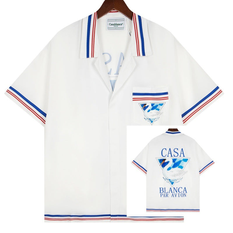 Set de camiseta de manga corta con letras de un partido de fútbol CASA de primavera/verano, jersey holgado y de moda para hombres