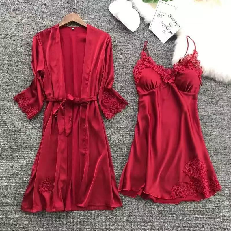 Comercio exterior femenino nuevos pijamas de talla grande de varias piezas, pijamas de talla grande con compresas para sujetadores