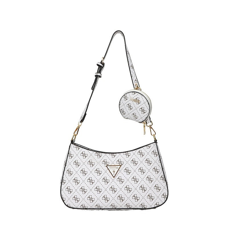 Comercio exterior al por mayor, bolso retro GS Guesser europeo y americano, bolso de hombro de moda de suegra con estampado transfronterizo