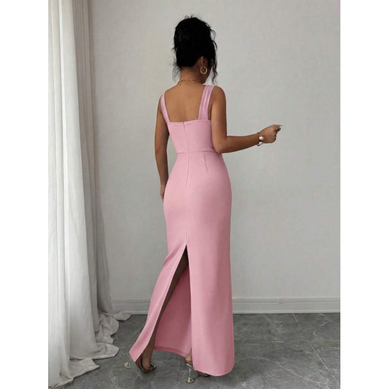 Vestido Nuevo Vestido Cruzado de Fronteras 2026 de Amazon Europa & América, cuello cuadrado, cintura ajustada, envolvente de cadera, elegante, romántico y exquisito