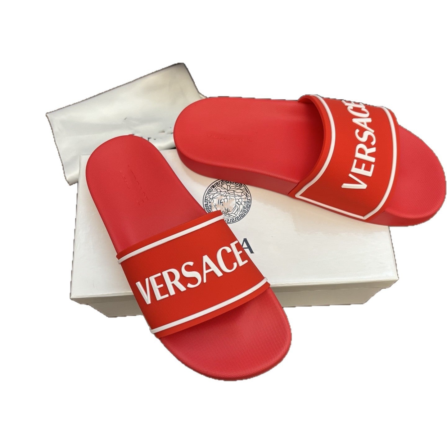 Sandalias Versace Playa Hombre Metálicas