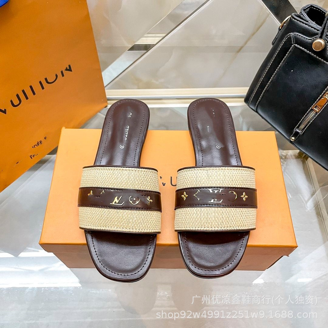 Sandalias Planas Monogram Mujer | Punta Descubierta | Verano 2026