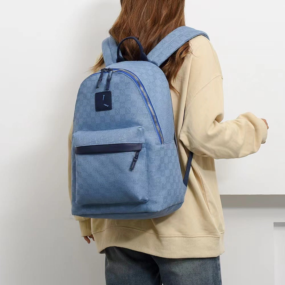 Mochila de letras de cuadros de moda con estampado de tablero de ajedrez, mochila escolar cosida, bolsa de viaje, mochila deportiva de marca de moda a cuadros para hombres y mujeres