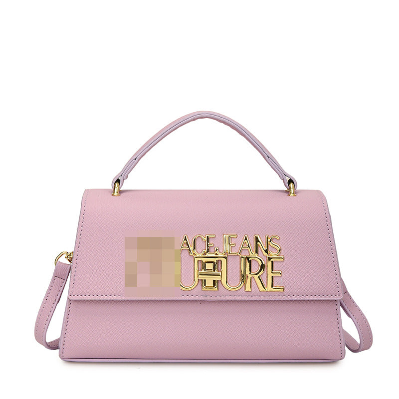 Moda de moda, con textura moderna, bolso cuadrado pequeño para mujer, bolsa de hombro con cadena de gran capacidad, bolso sencillo con letras extranjeras versátil