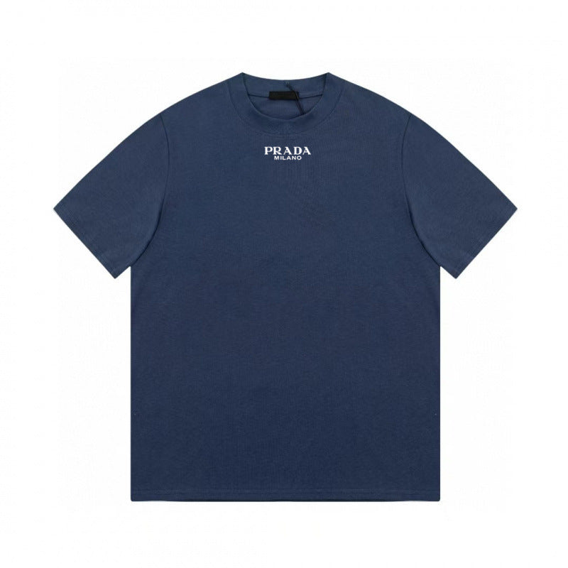 Camiseta de triángulo triángulo de alta edición alta de edición transfronteriza de PRA Pujia, unisex verano, suelta y versátil de manga corta con estampado