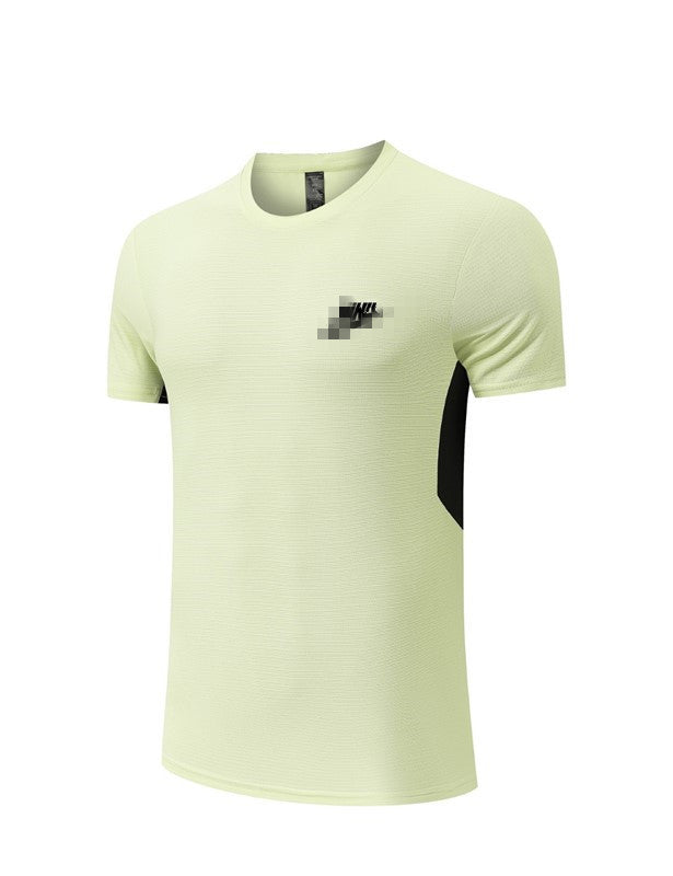 Bestseller de exportación: deportes, entrenamiento casual suelto, camiseta de cuello redondo transpirable de verano, manga corta, ejercicio para correr y secado rápido