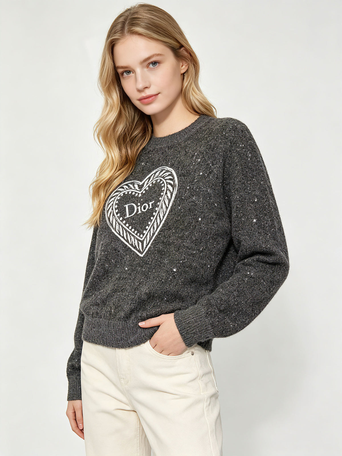 Jacquard Sequin Sweater D | Autumn Winter