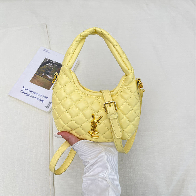 Bolso cruzado de un solo hombro bordado con diseño de bolso transfronterizo para mujer, diseño de bolso de mano de nicho, con patrón de diamantes bordado y vendido