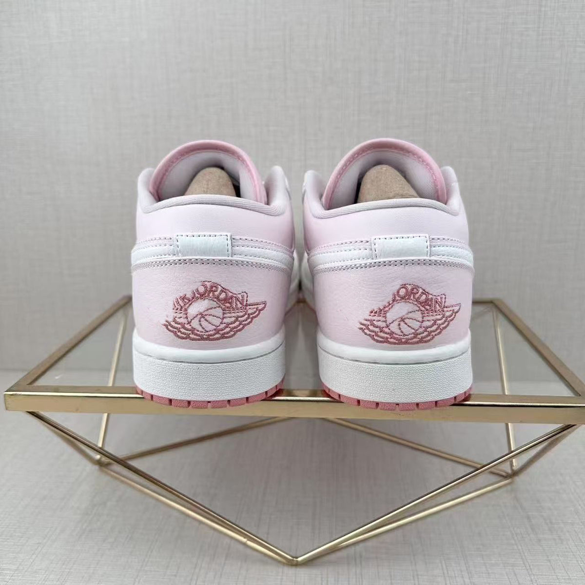 AJ1 Pink and White Sneakers | Low Women's Design | With Box