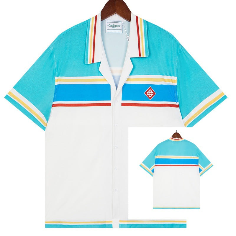 Set de camiseta de manga corta con letras de un partido de fútbol CASA de primavera/verano, jersey holgado y de moda para hombres