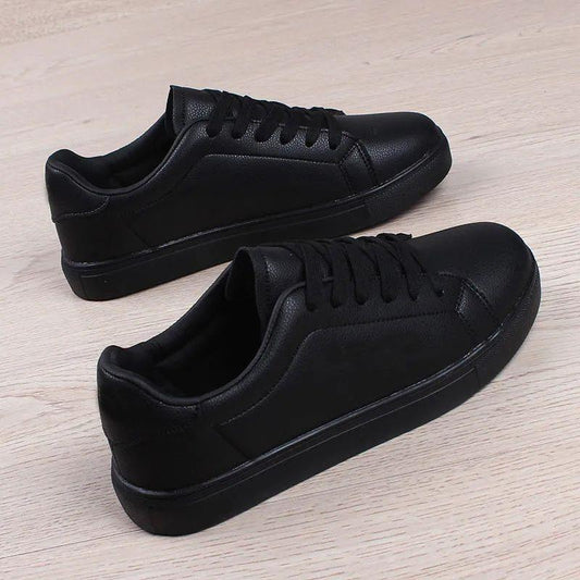 Zapatos negros completos, zapatos de cocina impermeables y antideslizantes de cuero de mujer, zapatos negros puros, ligeros y no cansados, zapatos negros pequeños