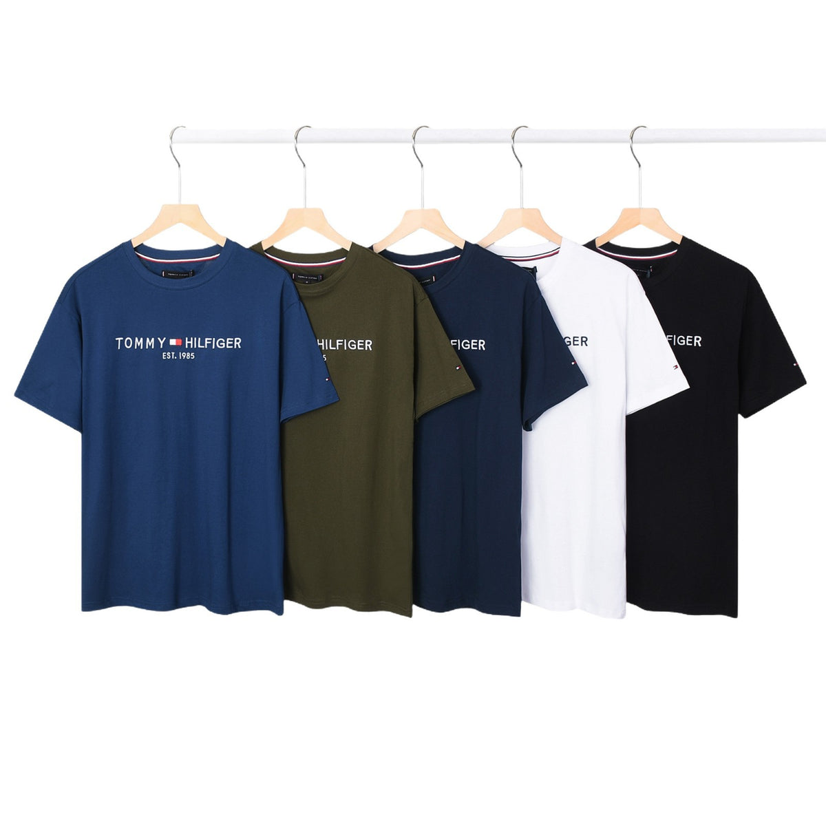T-shirt Tommy a maniche corte ricamata di coppia | Puro cotone